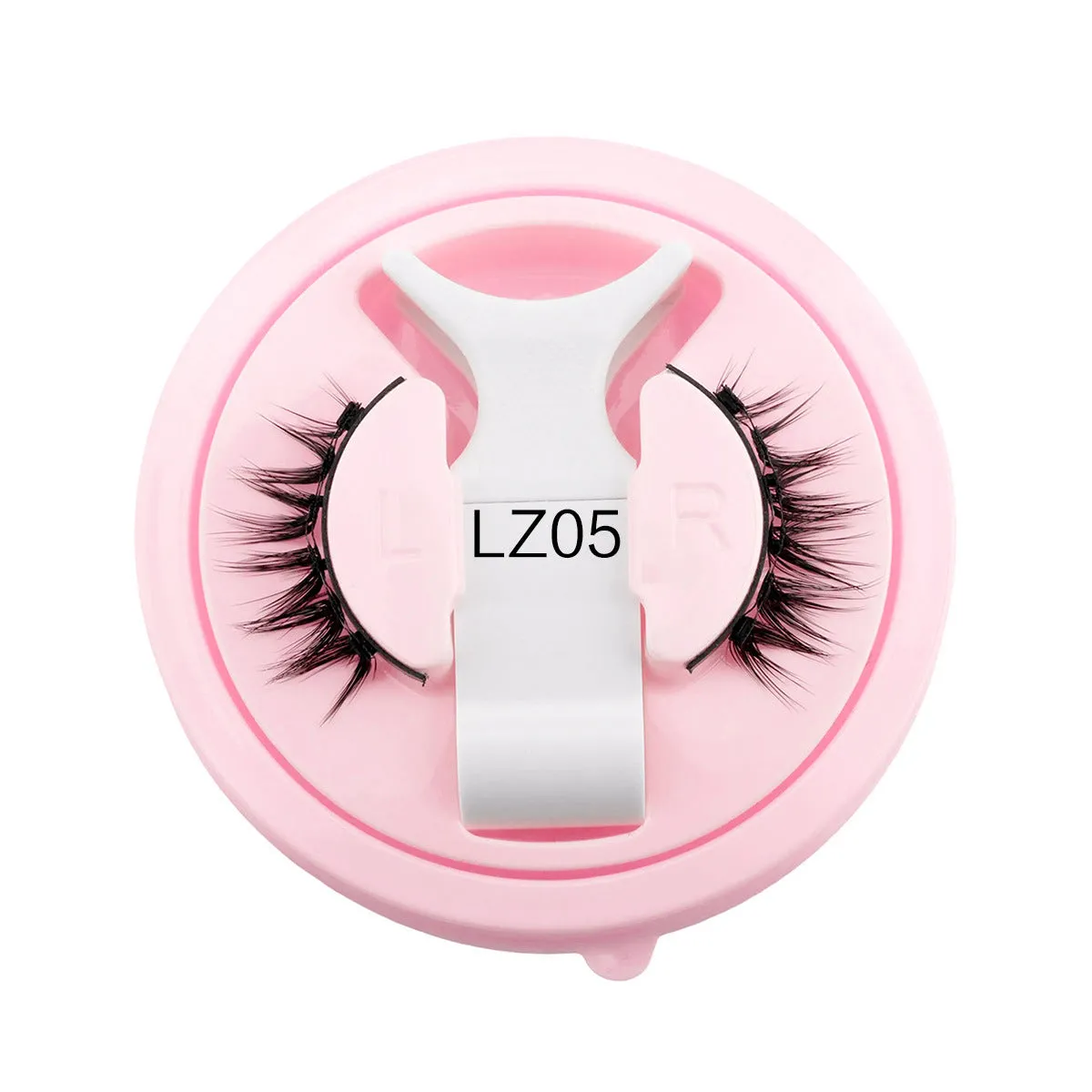 Reusable waterproof false eyelashes with glue-free design in five natural thickness styles