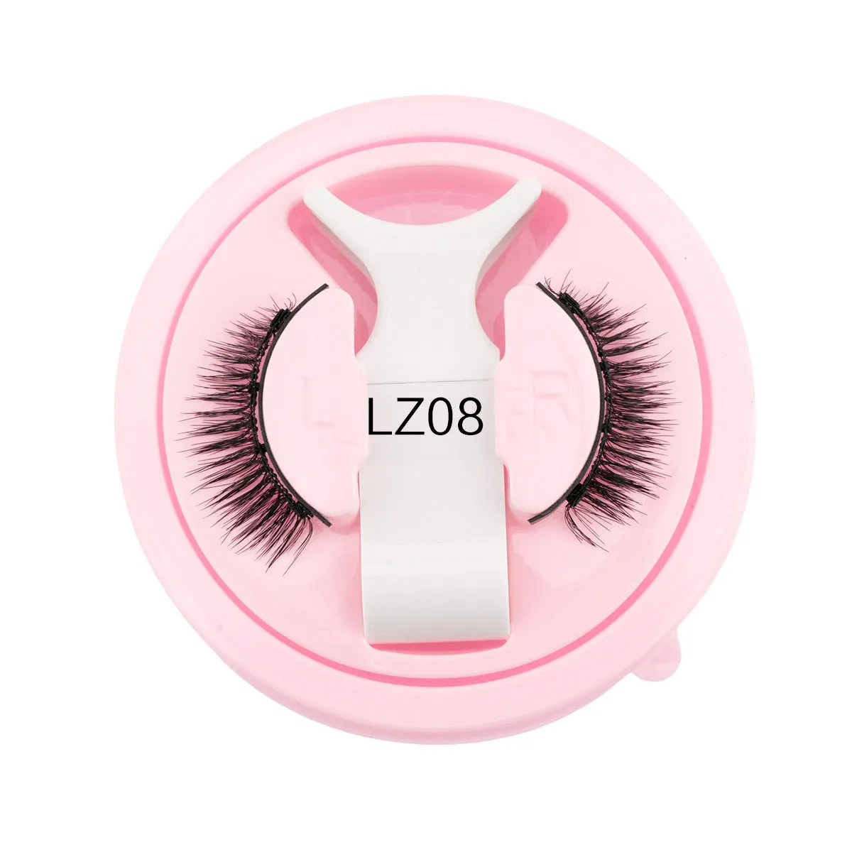 Reusable waterproof false eyelashes with glue-free design in five natural thickness styles