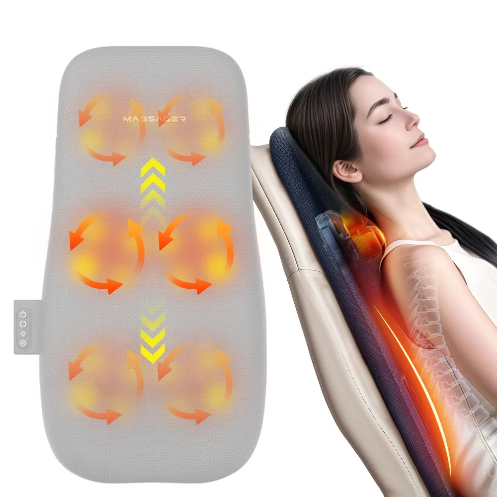 Walking massage lumbar support pillow with heat therapy and auto timer