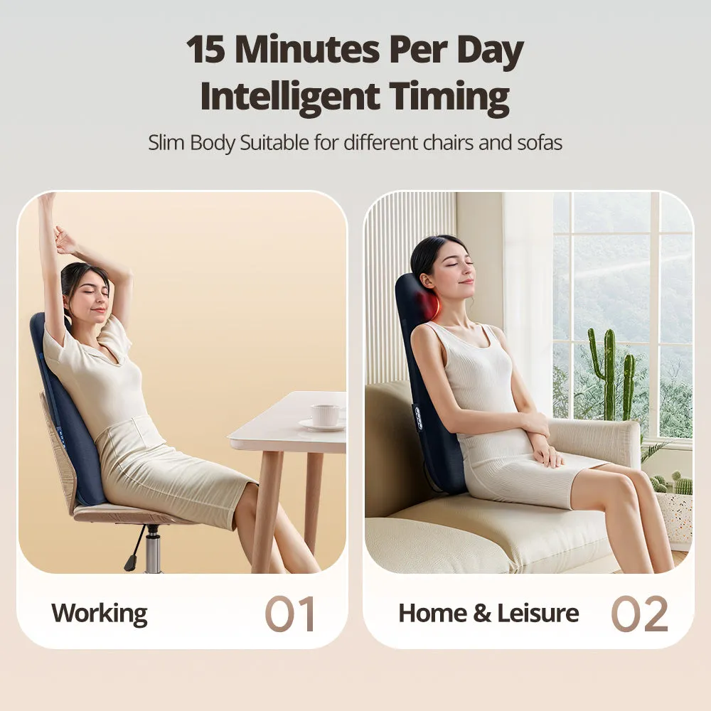 Walking massage lumbar support pillow with heat therapy and auto timer