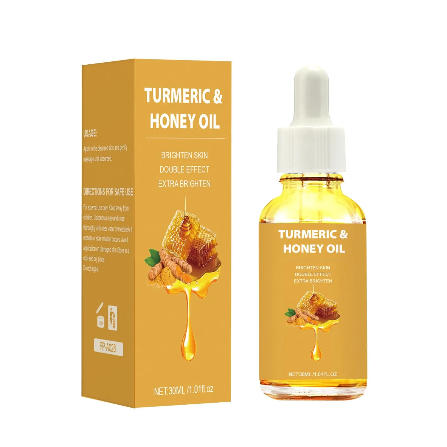Turmeric honey essential oil 30ml bottle with neutral packaging