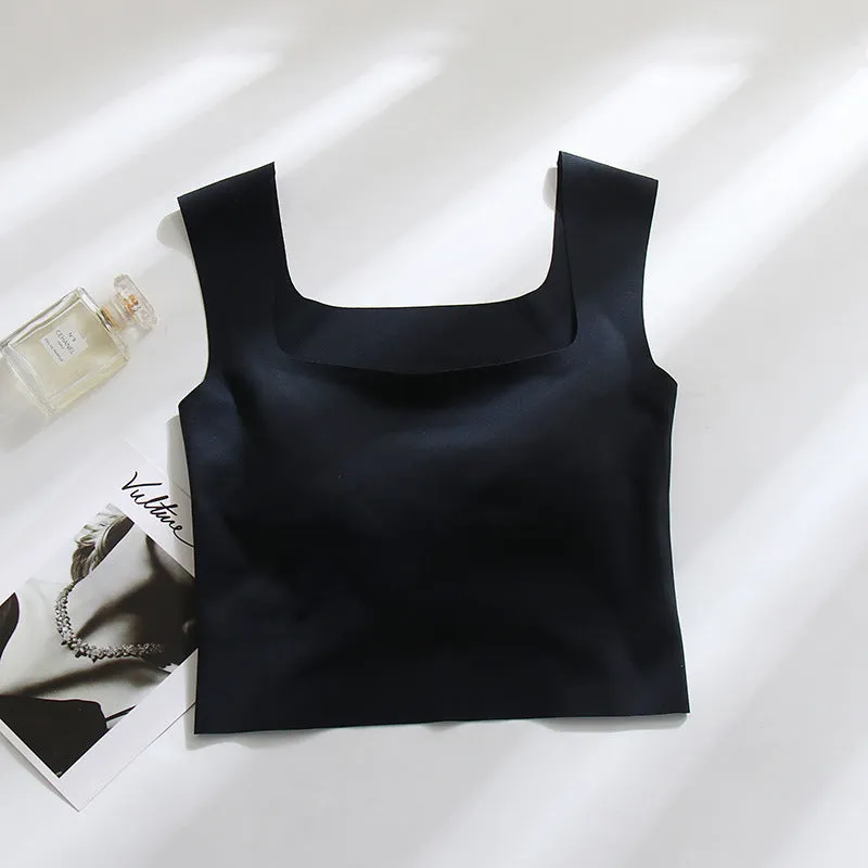 Women's seamless non-marking sling vest with chest pad in light sports style