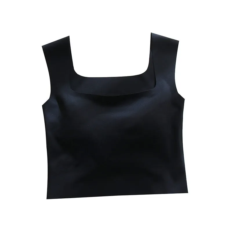 Women's seamless non-marking sling vest with chest pad in light sports style