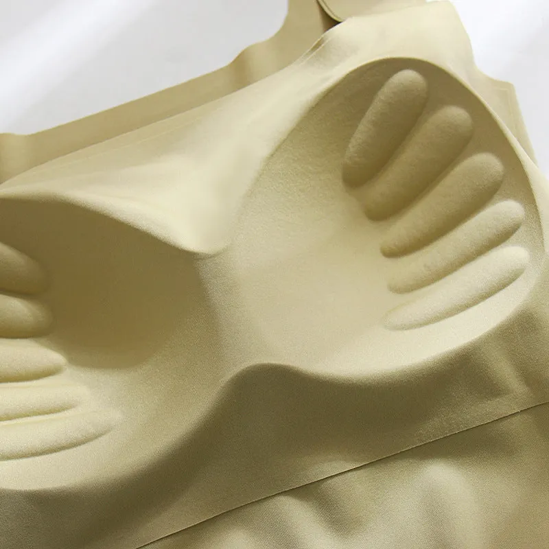 Women's seamless non-marking sling vest with chest pad in light sports style
