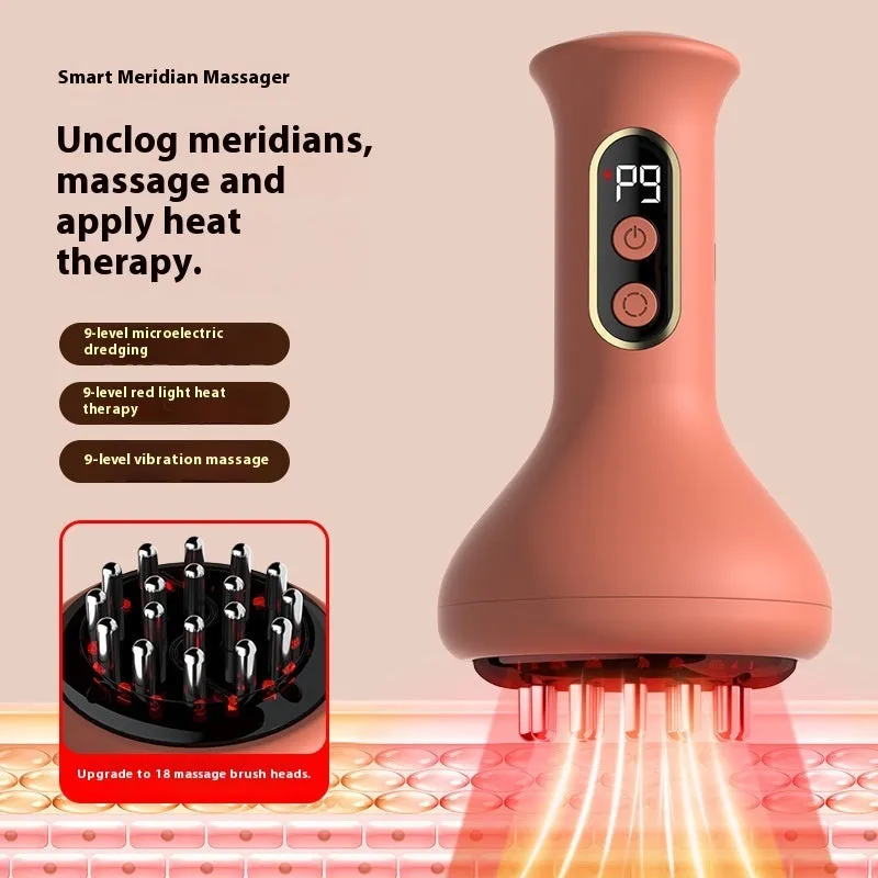 Pink rechargeable electric meridian brush massager BK-ZJ01 for salon scraping