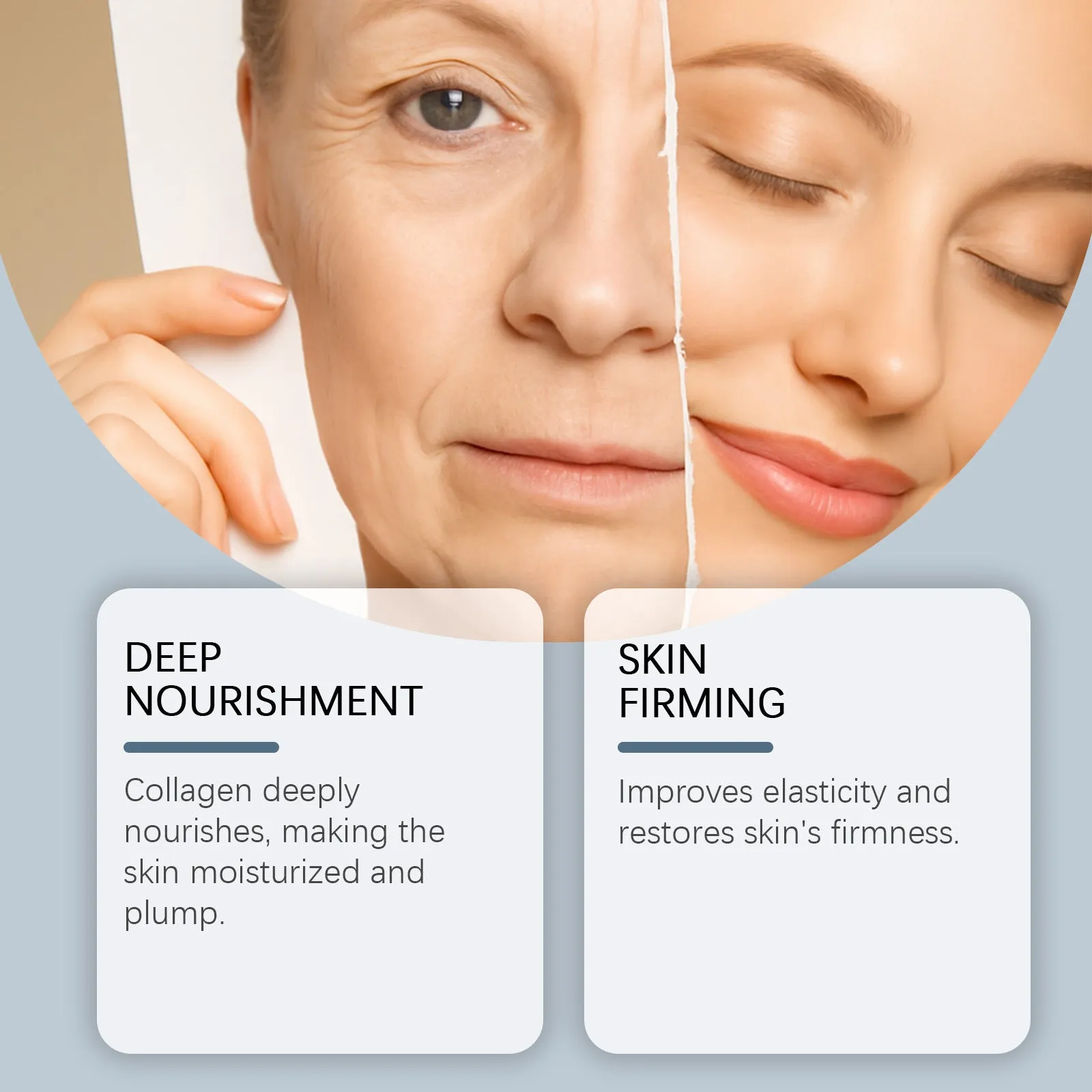 Moisturising collagen facial mask sheet for hydrating daily skin care, single pack