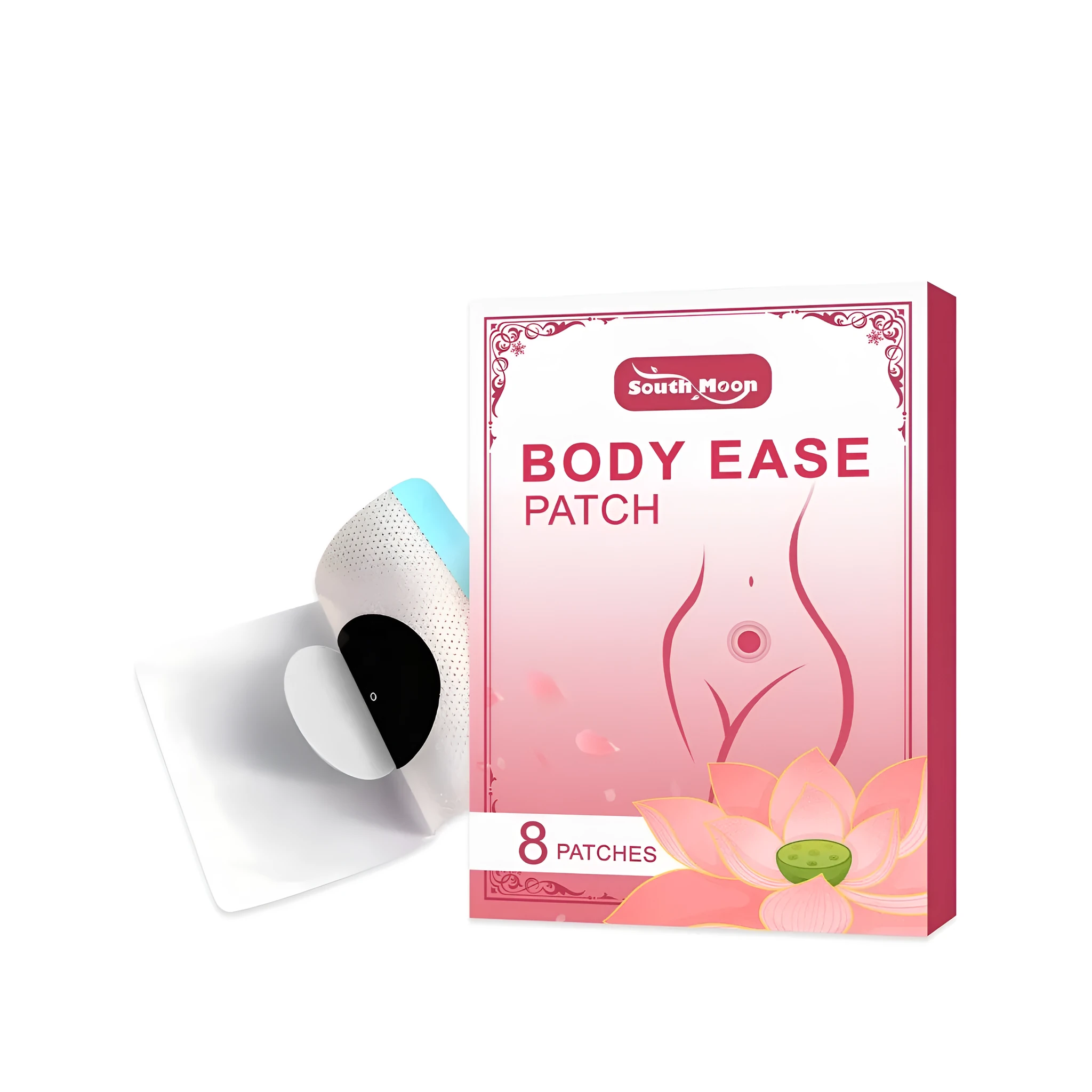 Pack of 8 herbal abdominal nursing patches with Radix Sophorae Flavescentis and Cortex Phellodendri for external abdominal comfort