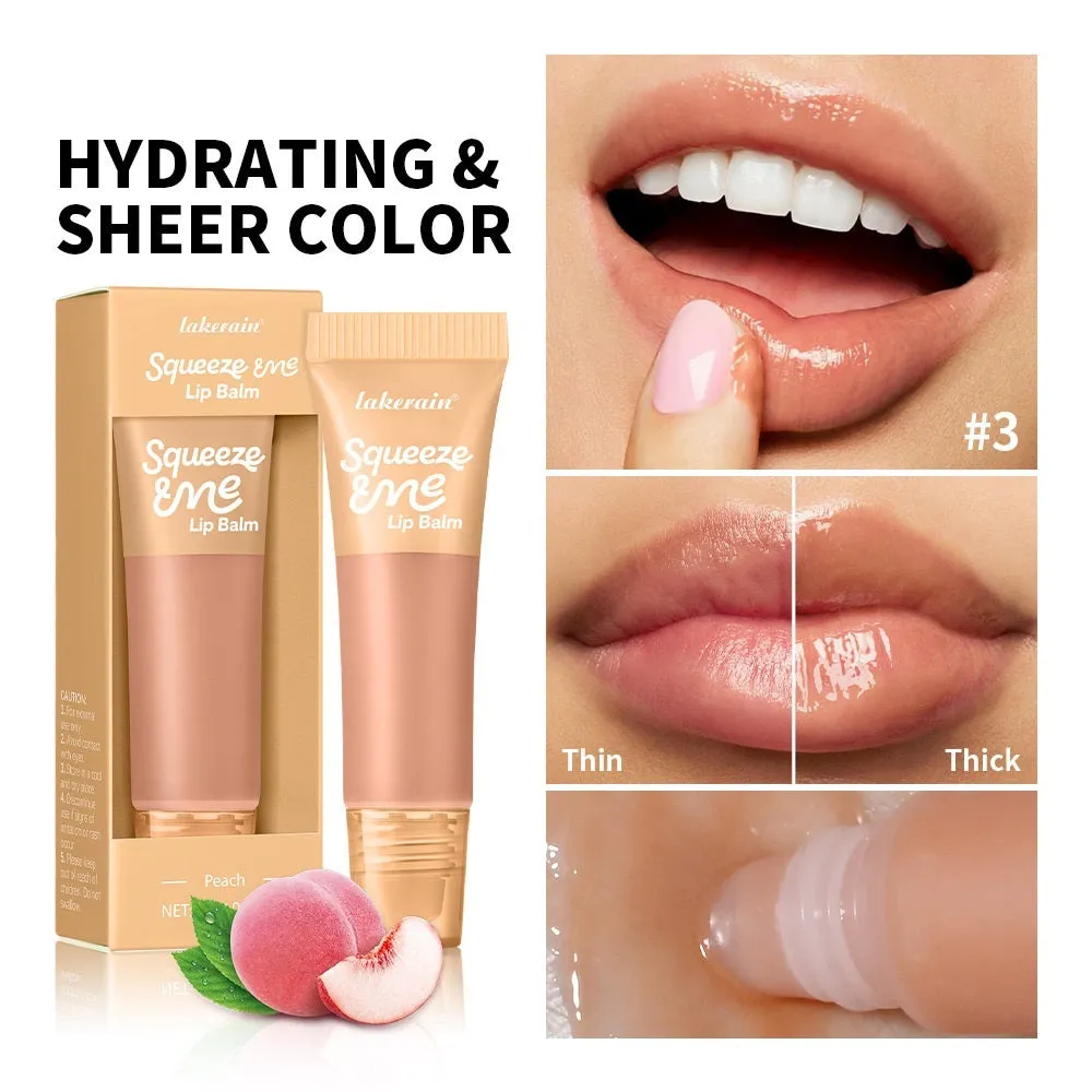 Sweet fruit flavour moisturizing squeeze lip balm 6g in grape flavour