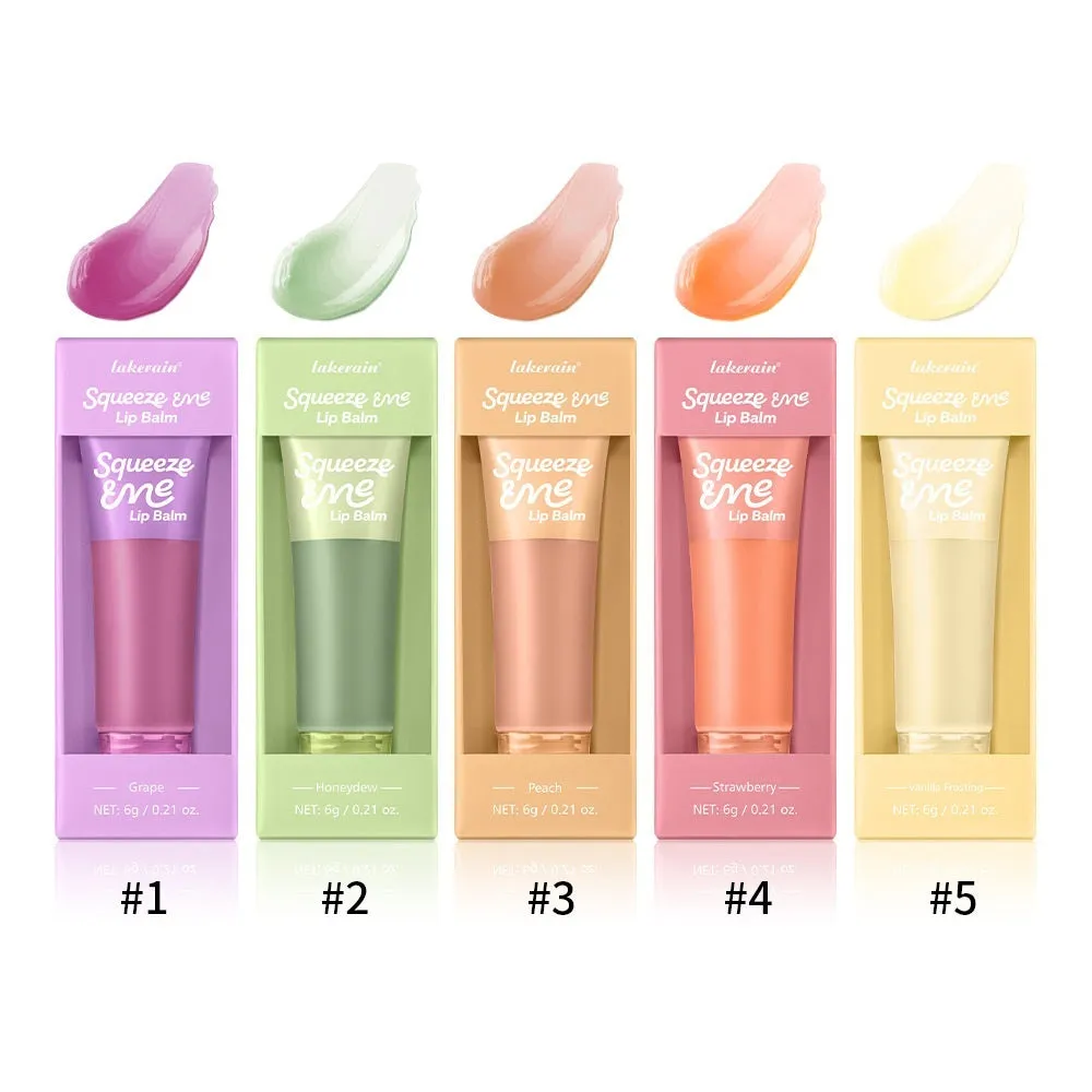 Sweet fruit flavour moisturizing squeeze lip balm 6g in grape flavour