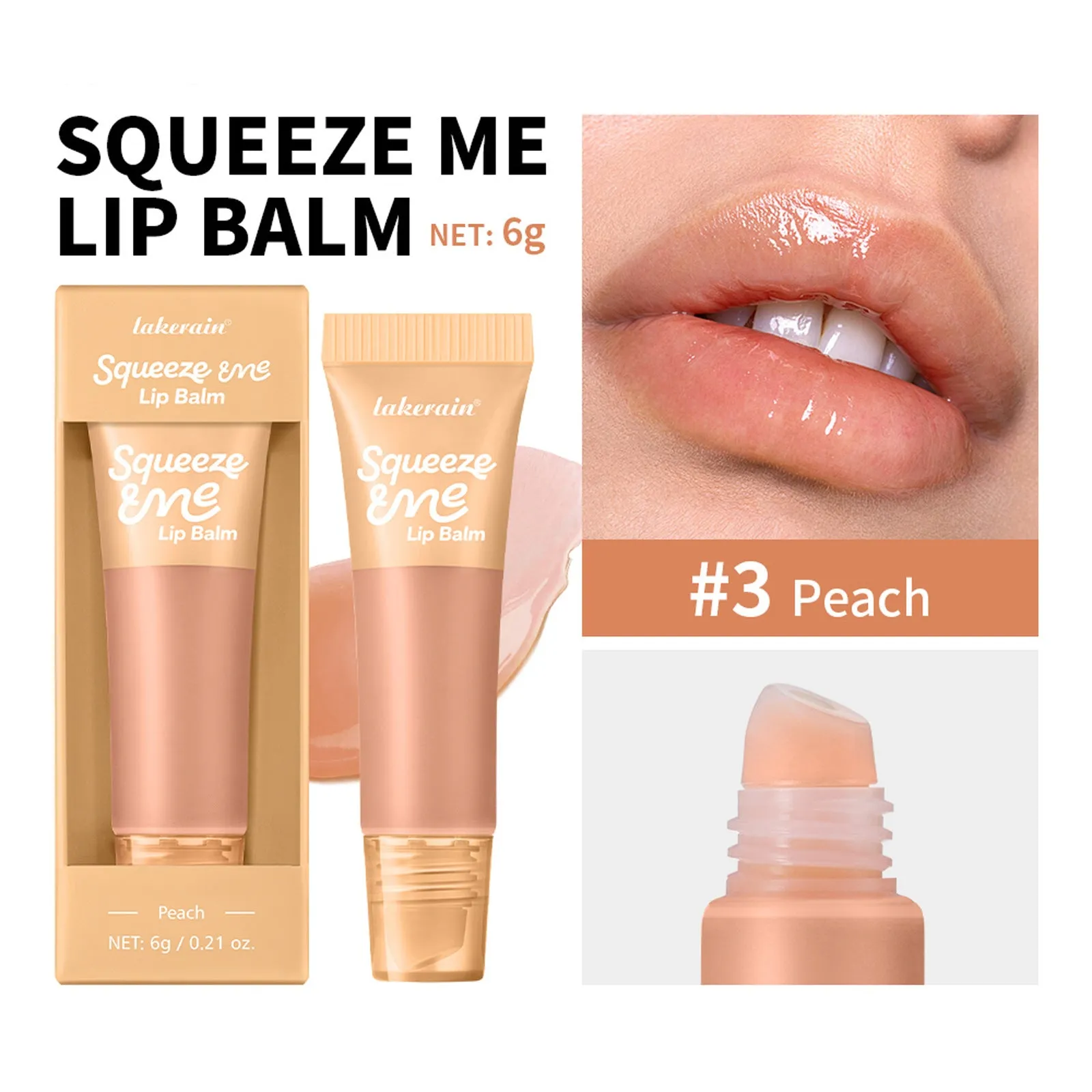 Sweet fruit flavour moisturizing squeeze lip balm 6g in grape flavour