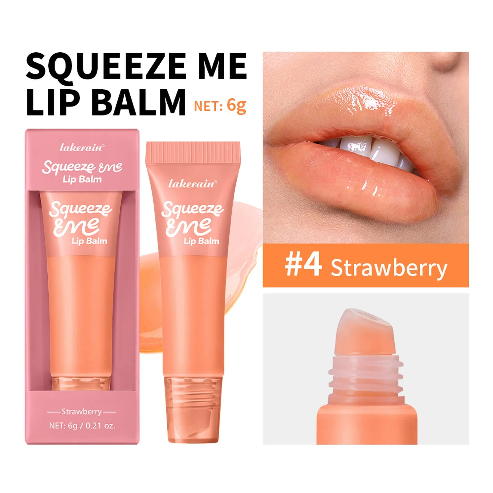 Sweet fruit flavour moisturizing squeeze lip balm 6g in grape flavour