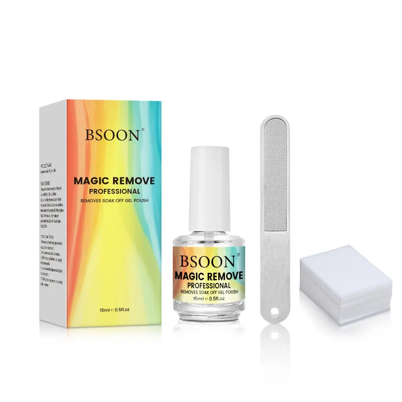 Nail dispergator 15ml bottle and cotton cloth for removing fake nails and nail polish