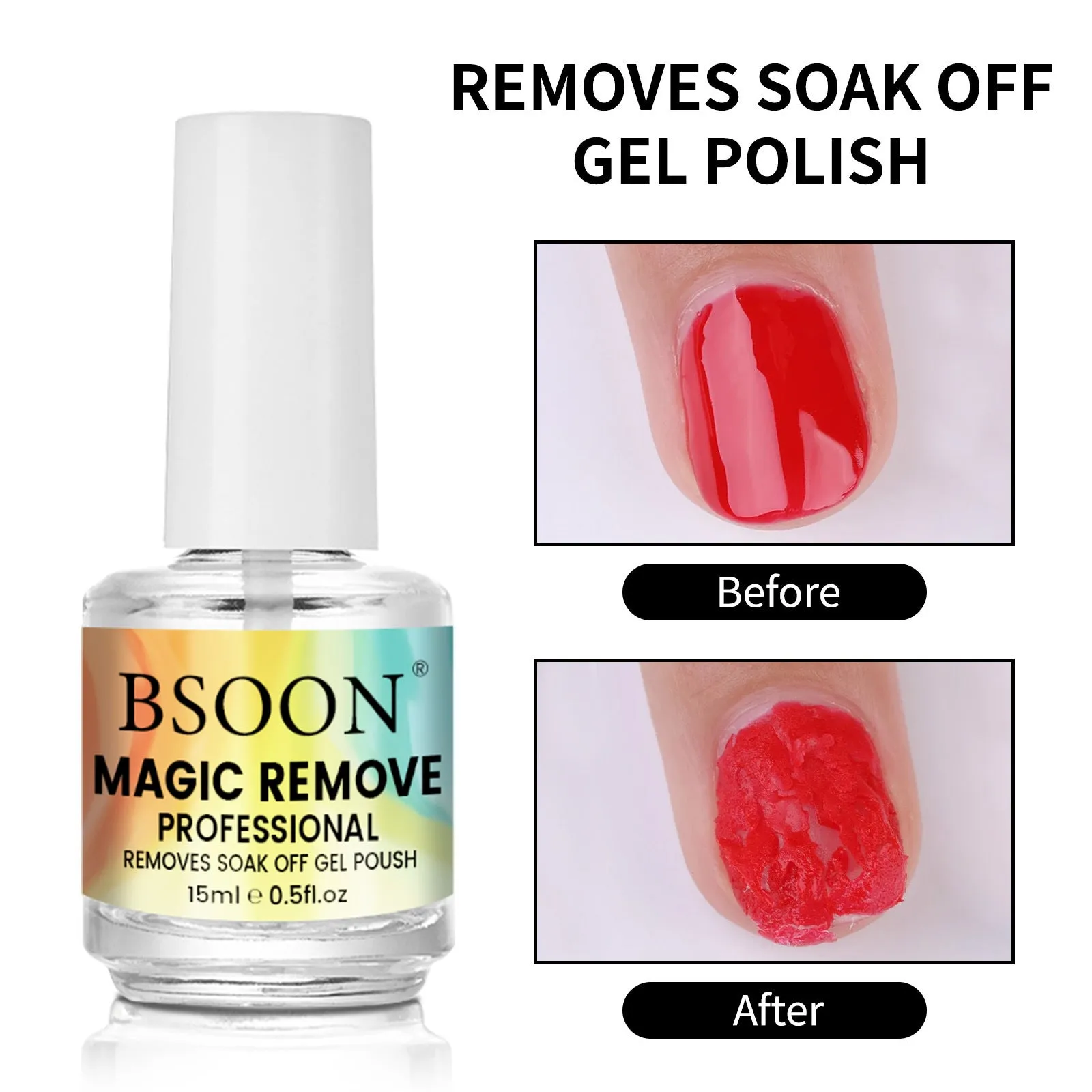 Nail dispergator 15ml bottle and cotton cloth for removing fake nails and nail polish