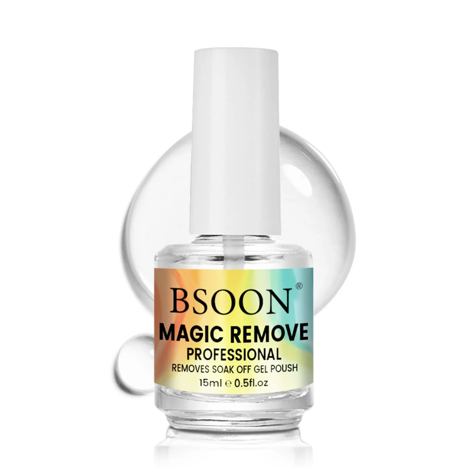 Nail dispergator 15ml bottle and cotton cloth for removing fake nails and nail polish