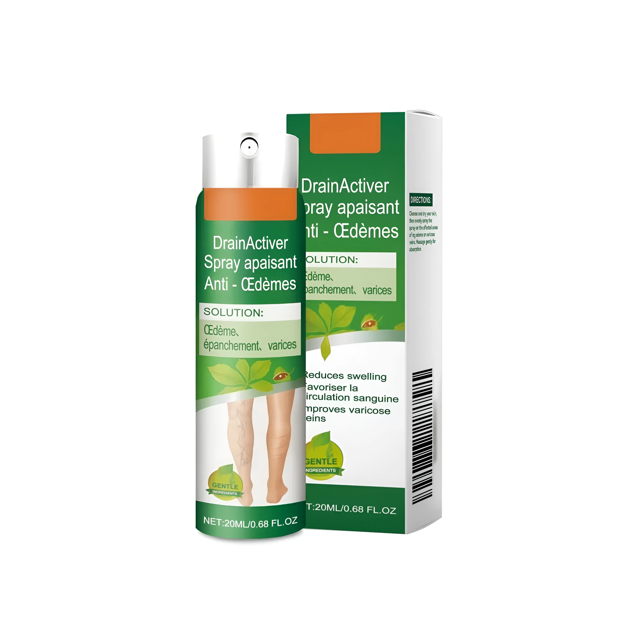 Herbal Leg Soothing Spray 20ml bottle with a fine mist nozzle on a white background