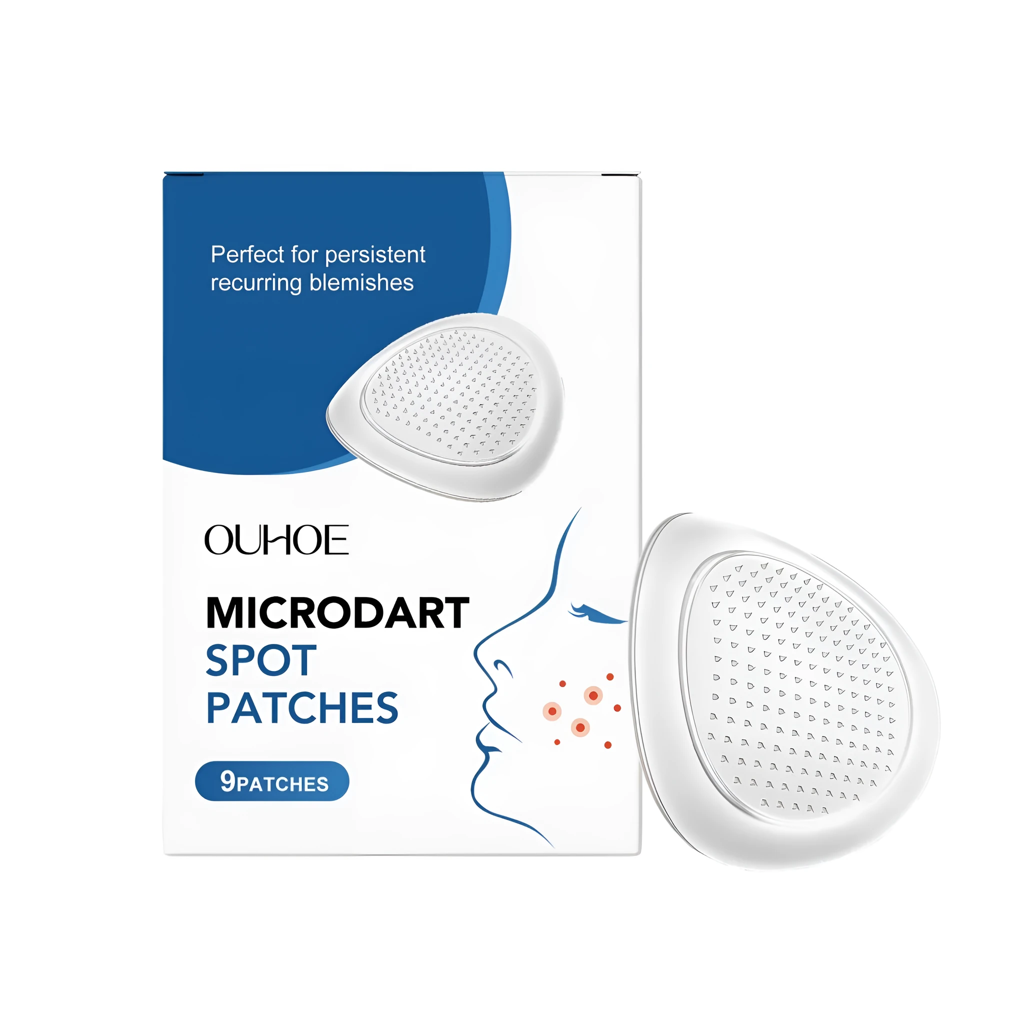 9 microdart spot patches with salicylic acid and panthenol in a pack for targeted blemish treatment
