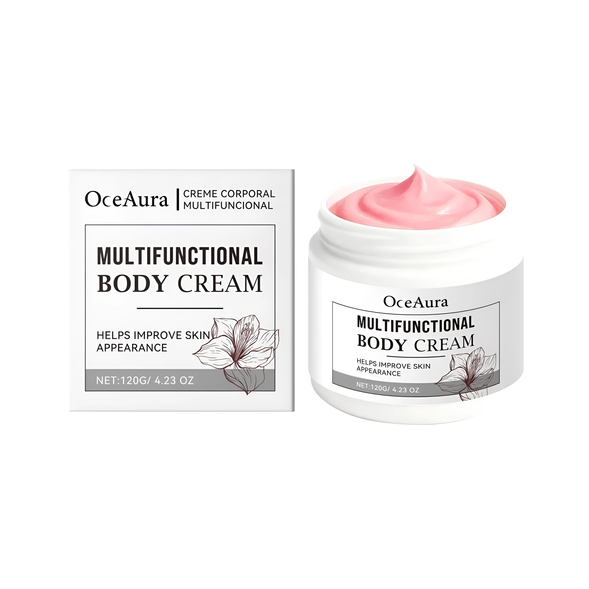 Multifunctional Body Cream 120g jar with white pool flower seed oil and glycerin for face and body