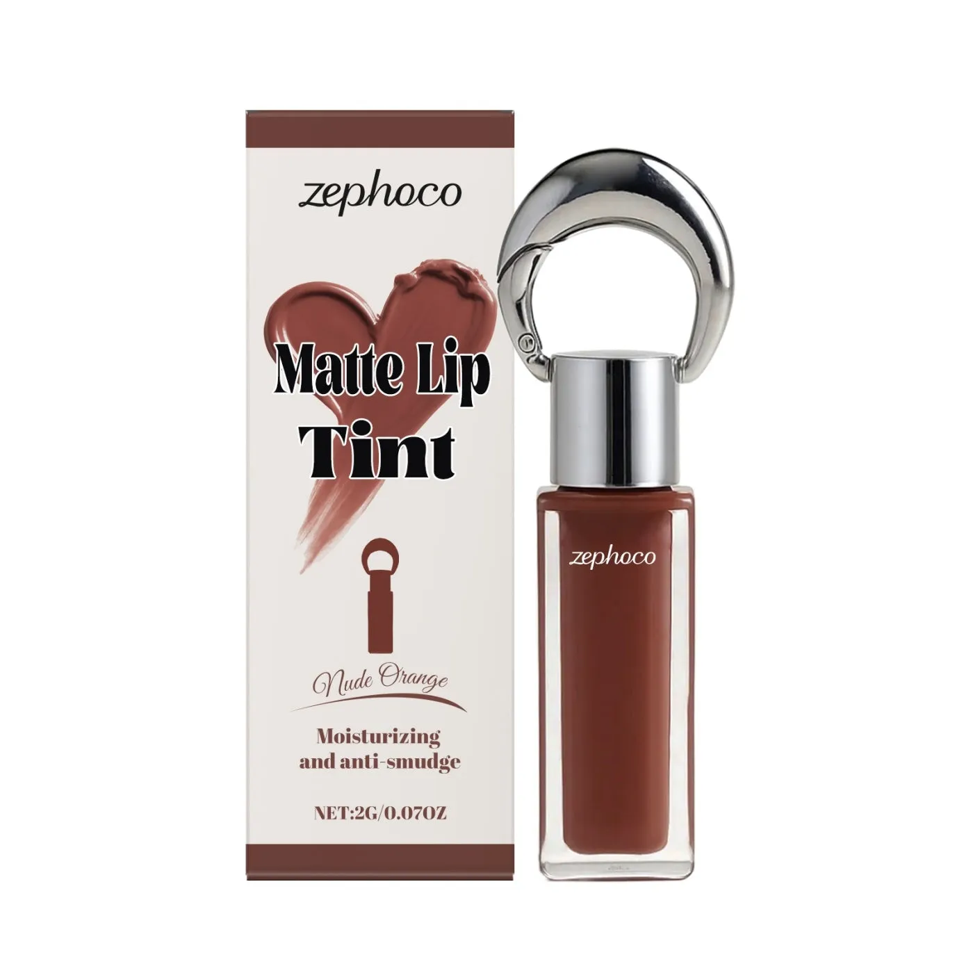 Matte lip tint in Light Purple shade with wand applicator, smooth matte finish in tube