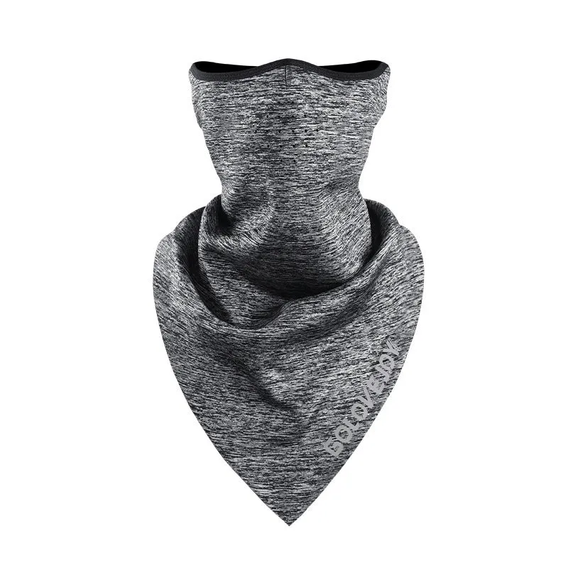 Winter cycling mask in TJ15 dark gray made from spandex Lycra with polar fleece