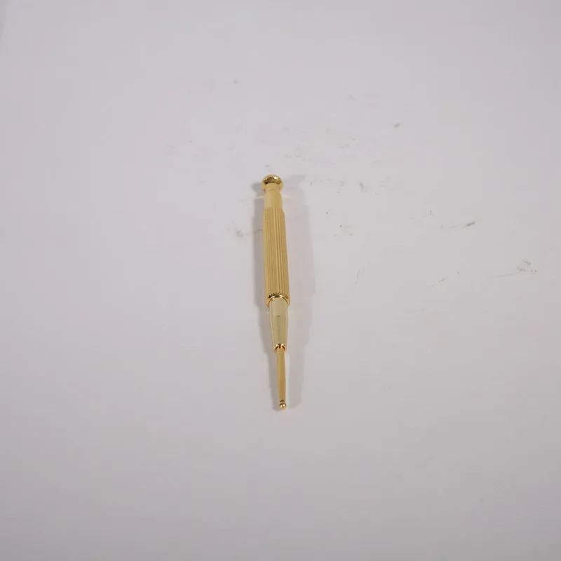 Brass elastic auricular points massage probe pen in yellow for ear health massage
