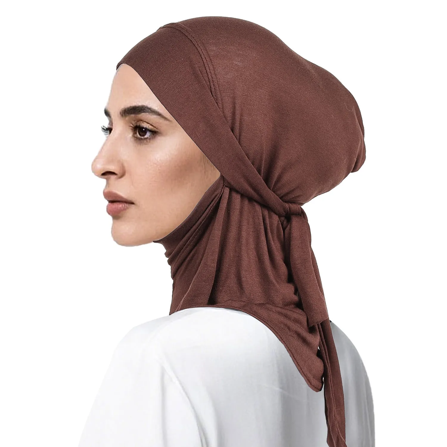 Women's hand-embroidered polyester headscarf in dome crown style for winter sun protection and windproofing in multiple colours