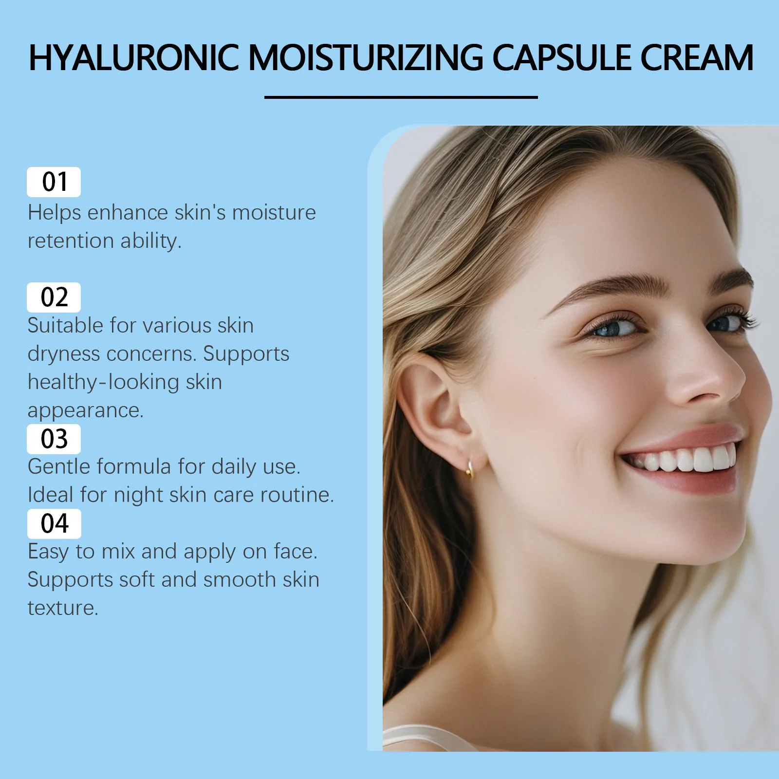 Moisturising Factor hyaluronic acid moisturising capsule cream in a 55g white jar
