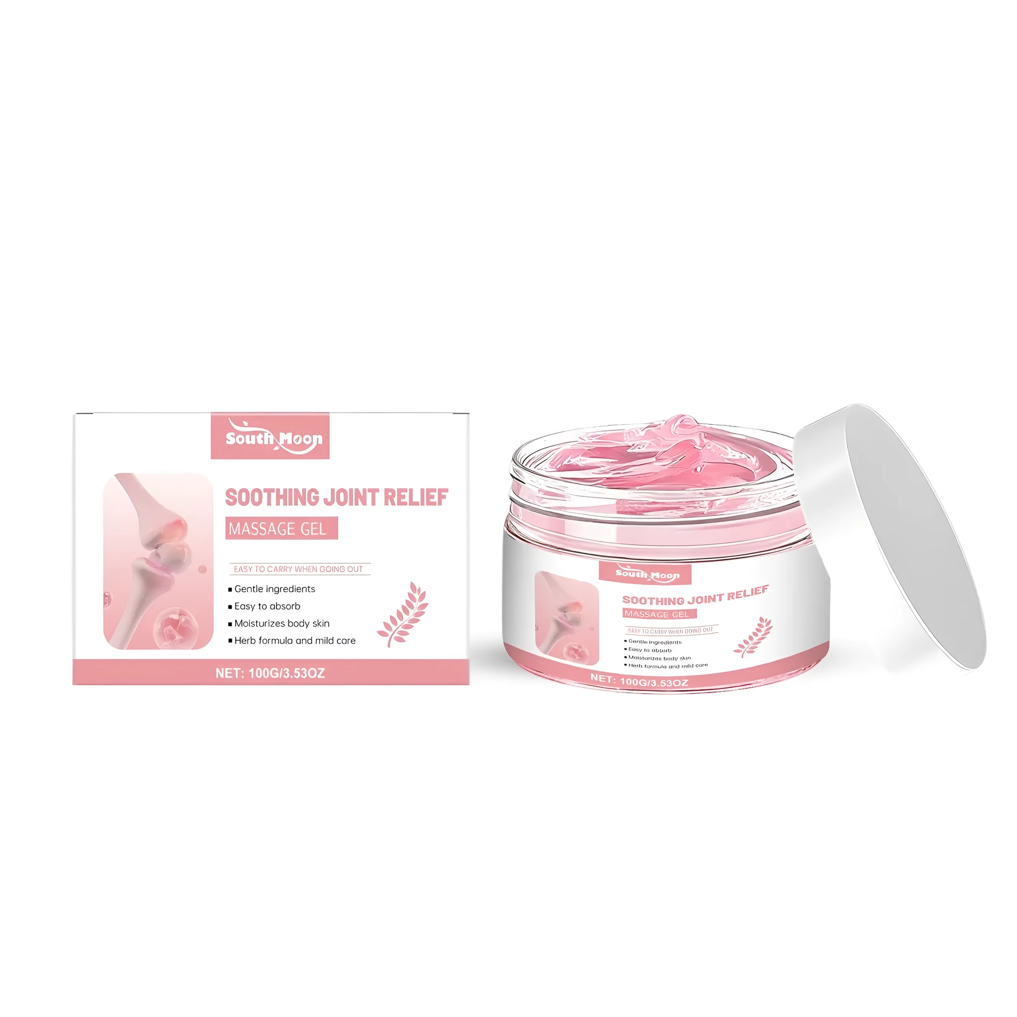 Soothing Joint Relief Massage Gel with ginger root extract, 100g tube for muscle and joint comfort