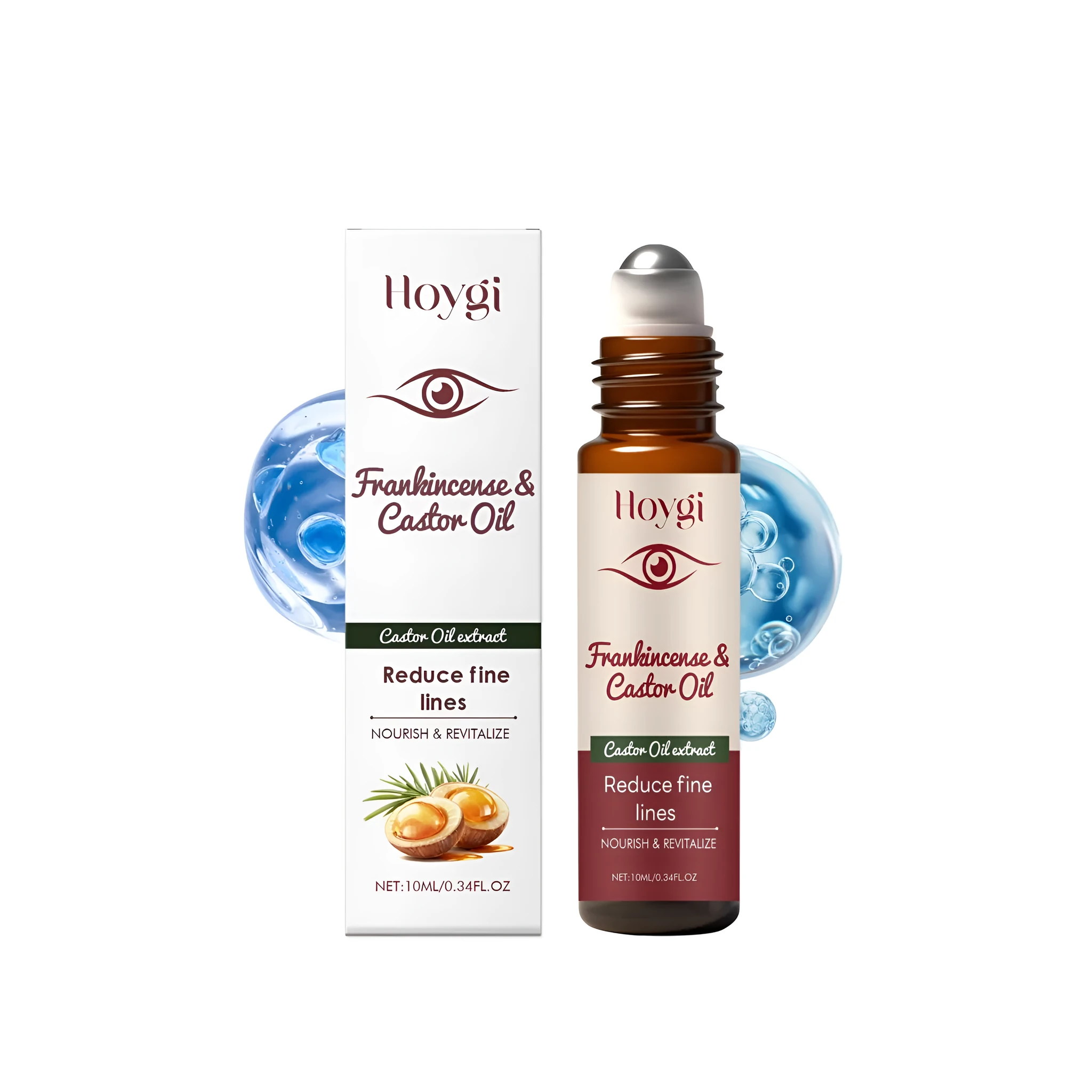 10ml eye rejuvenation ball oil with roller ball applicator containing olibanum oil and glycerin