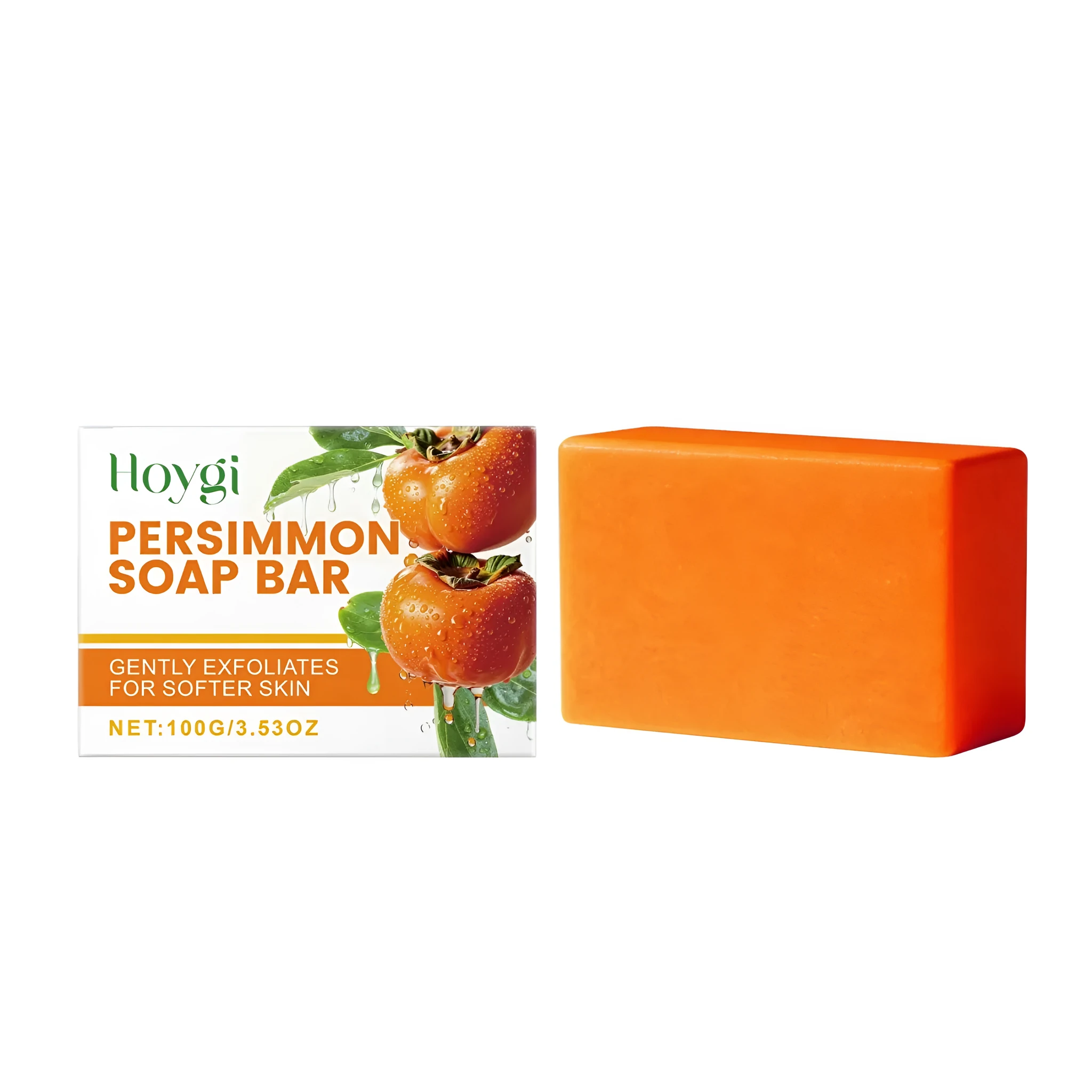 Persimmon Moisturizing Bath Soap 100g bar with honey on a neutral background