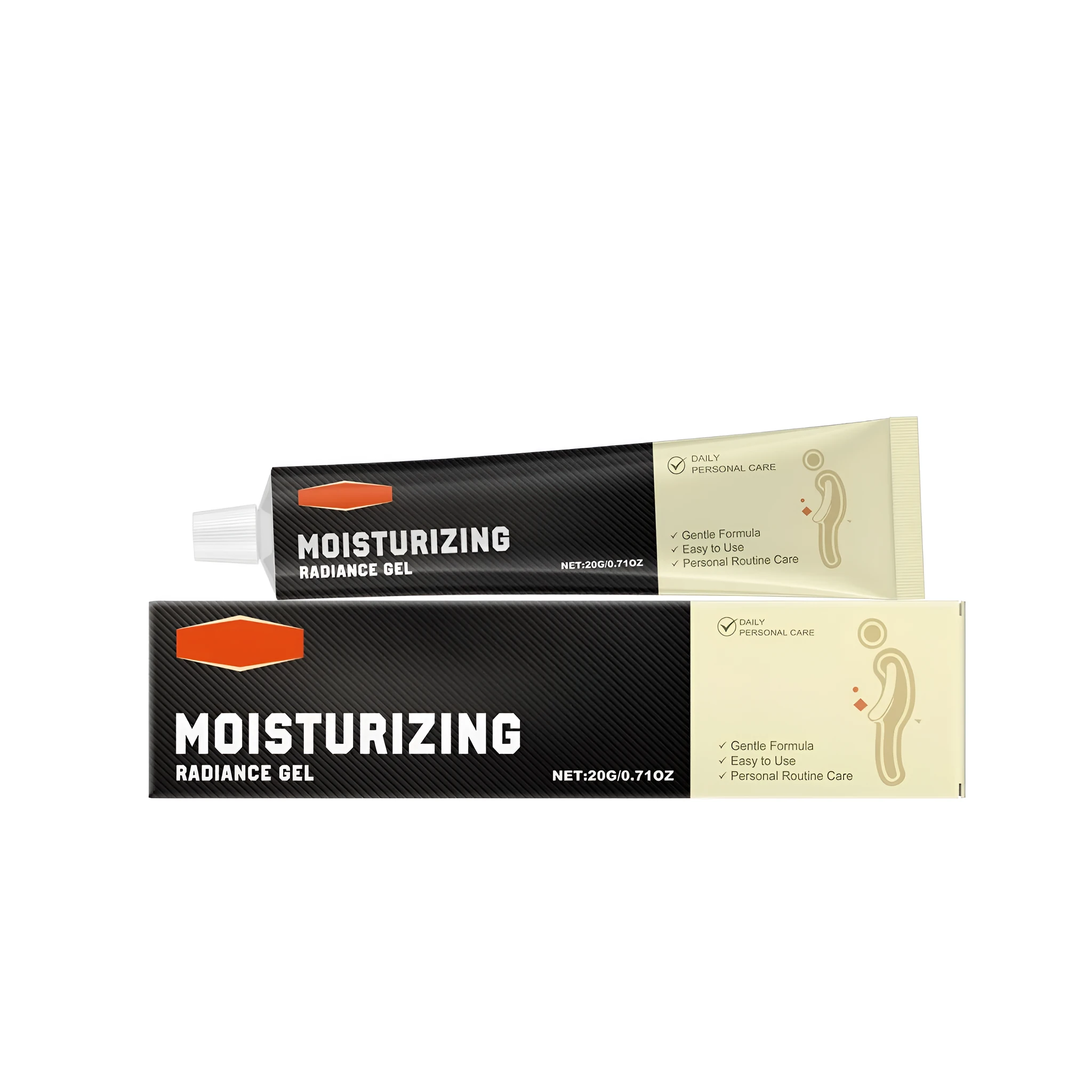 Men's Care Gel tube with palm extract and arginine, 20g size on white background