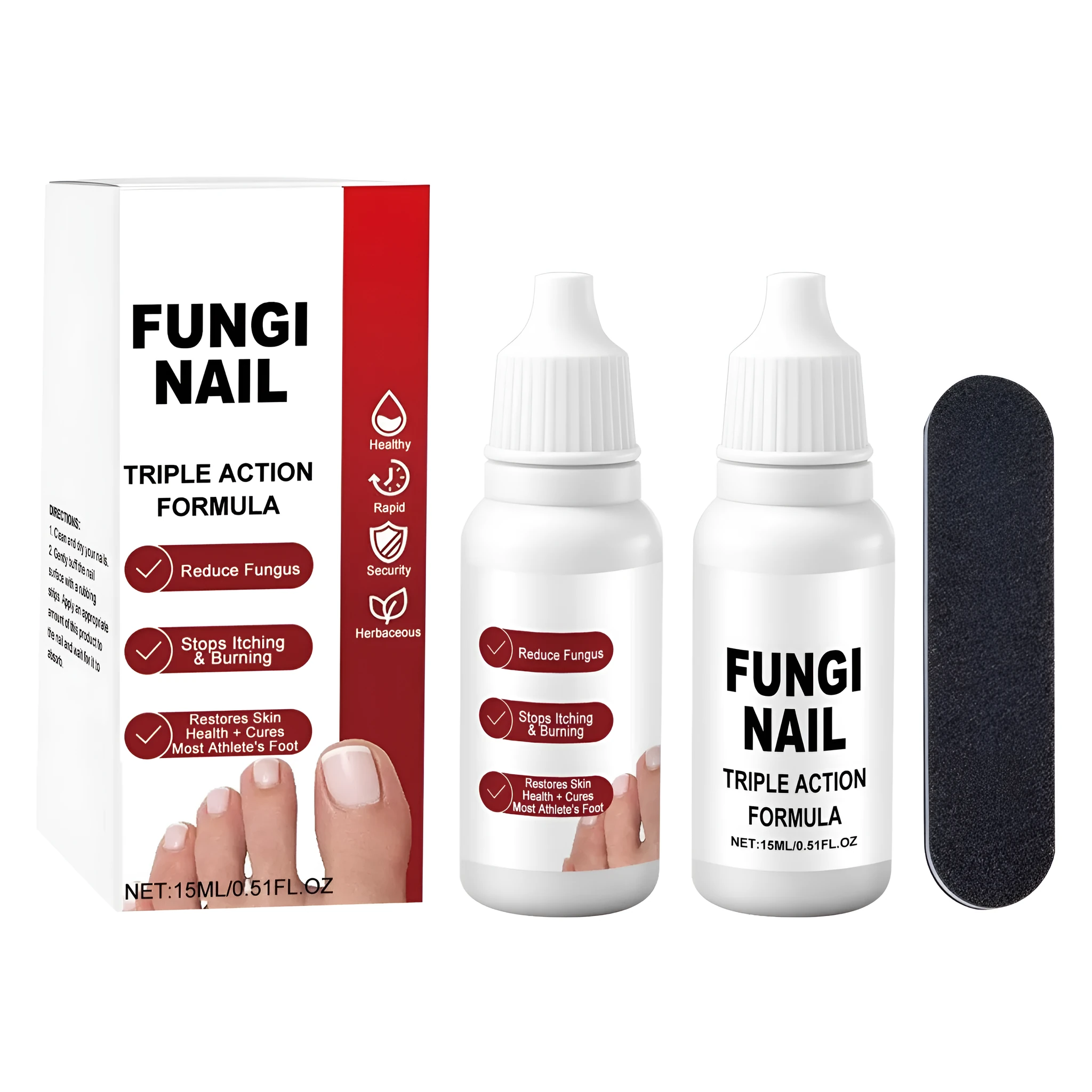 Nail Care Drops 15ml bottle with rubbing strip for fungal nail treatment