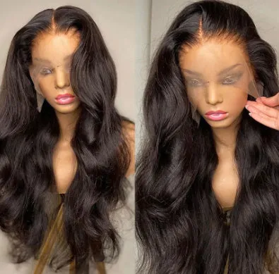 Long curly front lace synthetic wig in a 134 gradient colour with side bangs