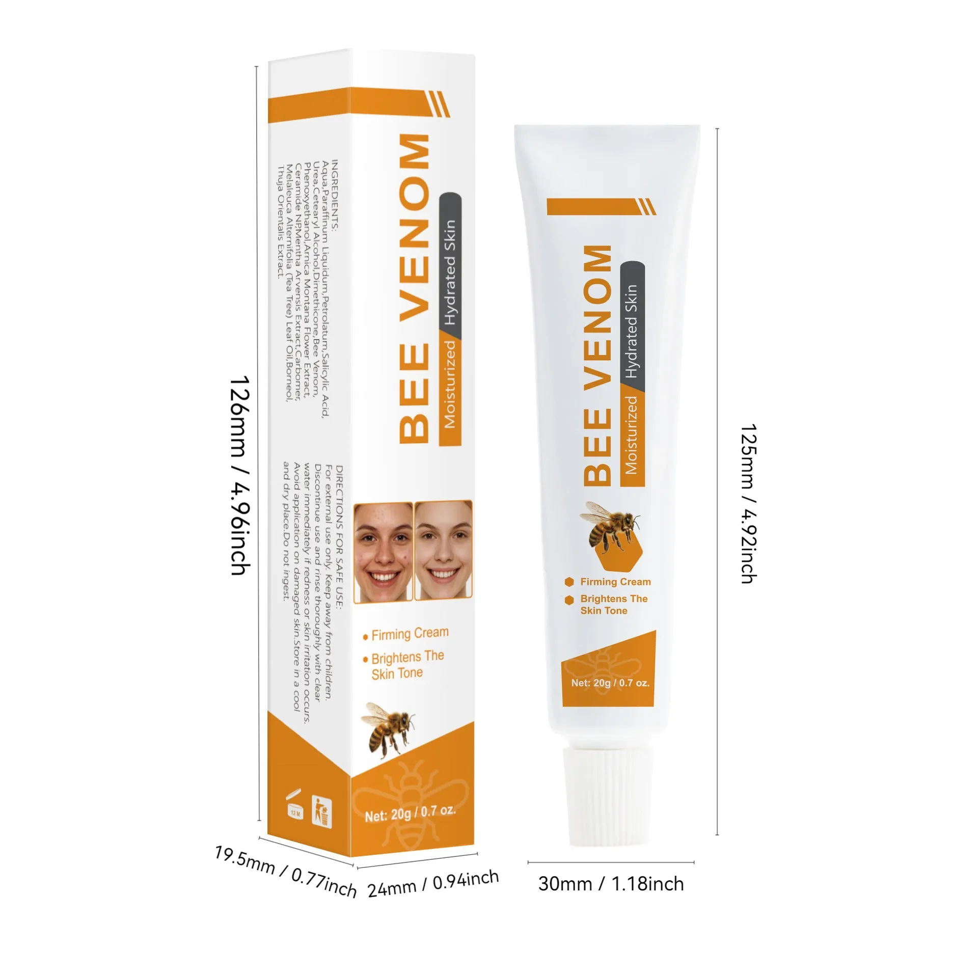 Universal Beauty Bee Facial Cream 20g jar with royal jelly for skincare.