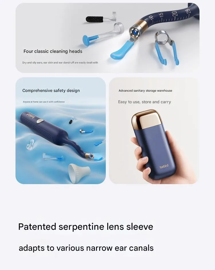 Bebird 3Plus smart visual ear scoop wireless WiFi ear cleaning set with camera in blue