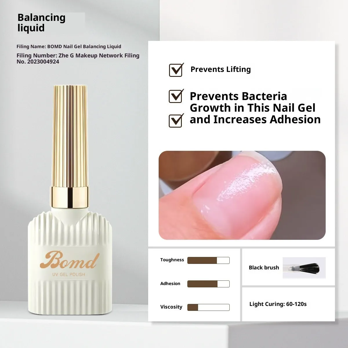 Nail adhesive kit with removable primer and crystal plated seal coat in 15ml bottles