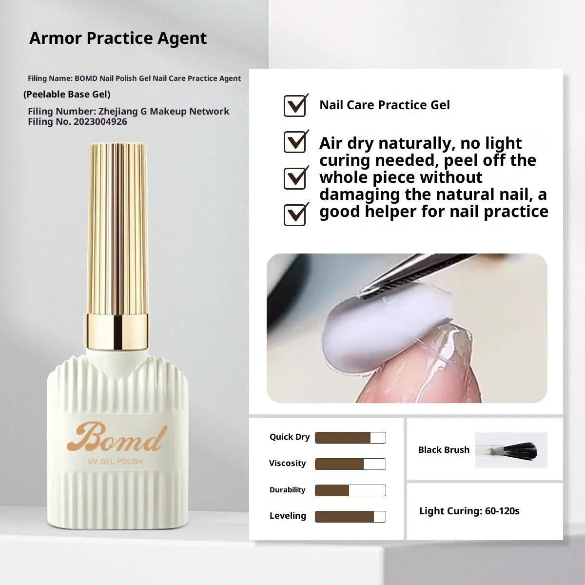 Nail adhesive kit with removable primer and crystal plated seal coat in 15ml bottles