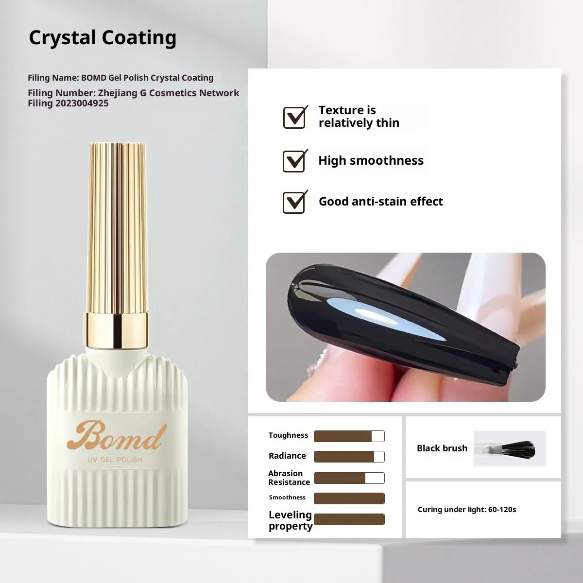 Nail adhesive kit with removable primer and crystal plated seal coat in 15ml bottles