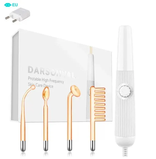 High frequency electrode magic wand machine with blue neon light, space capsule design, and EU Plug for acne mark removal