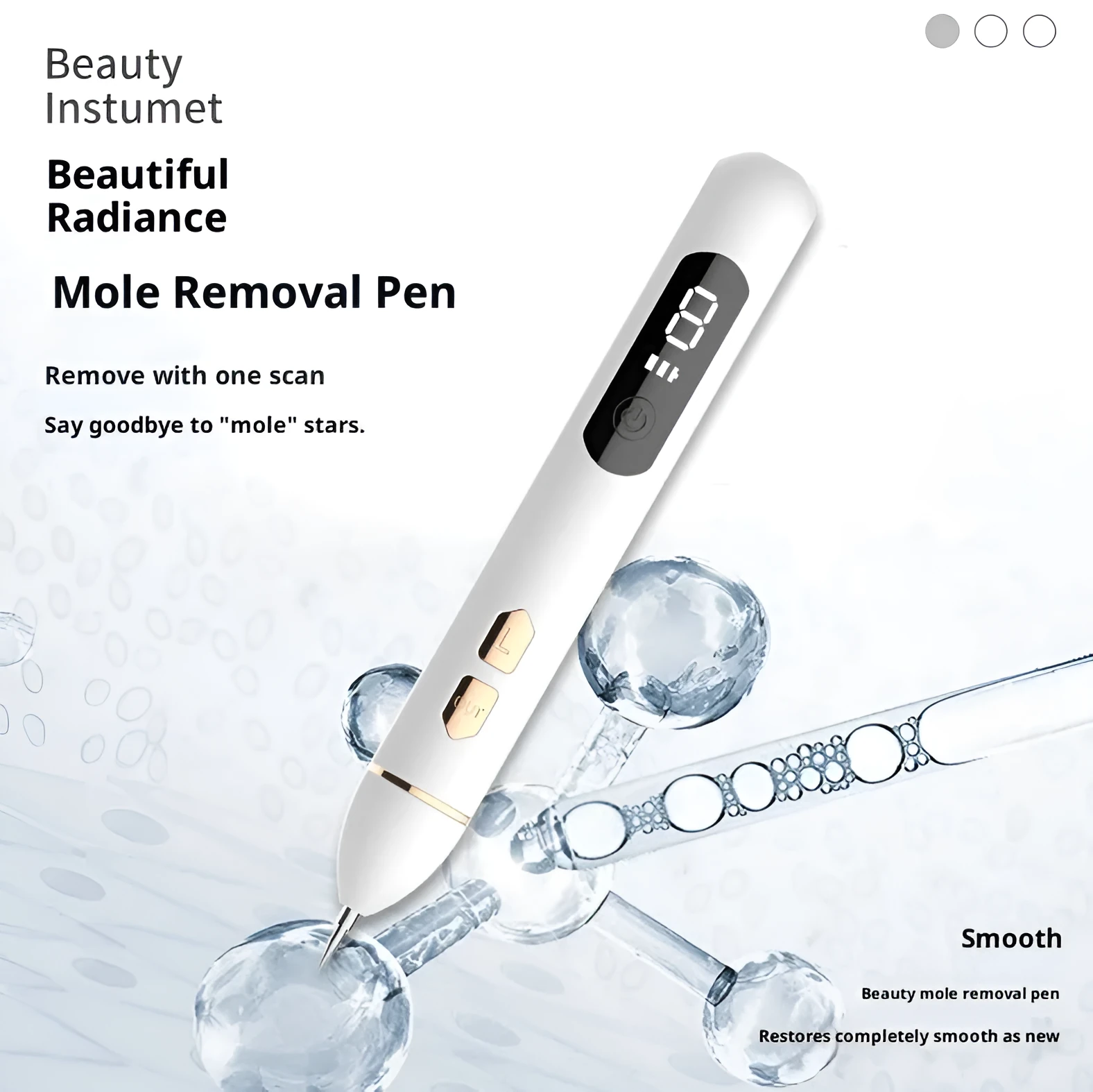 USB electric home beauty laser fleck removal pen with ABS stainless steel body, thick and thin needles, in white box