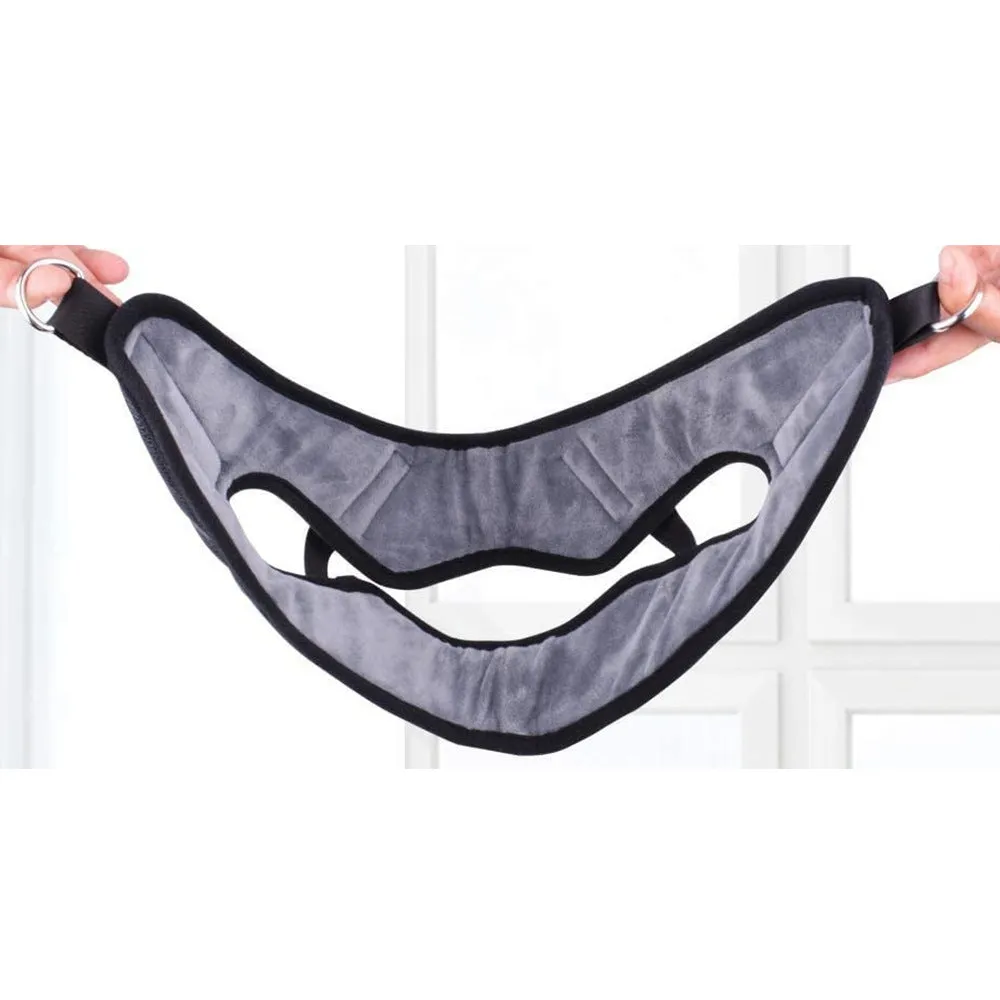Household neck hanging neck stretching holder in cloth material black and white for home health massage