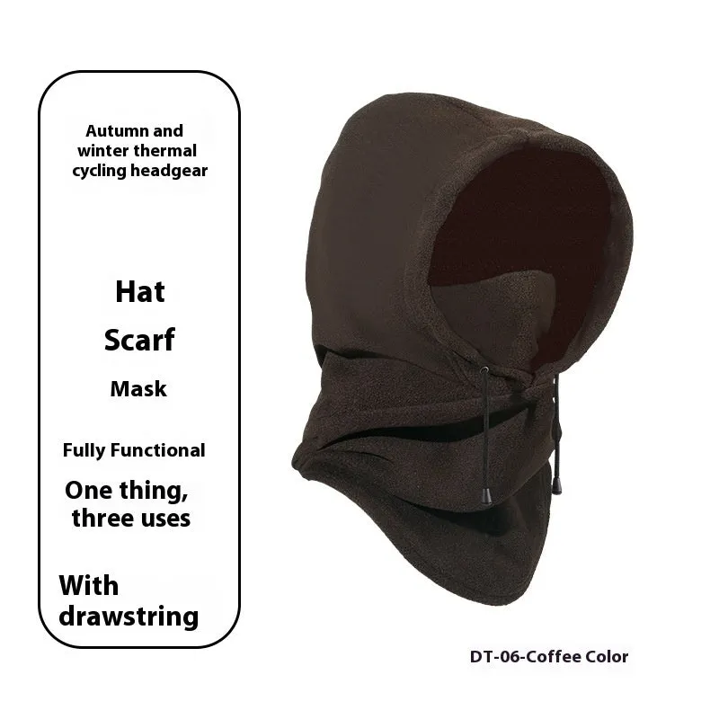 Thermal windproof cycling sports mask in polar fleece black free size unisex face cover