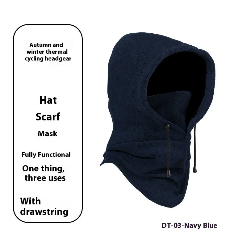 Thermal windproof cycling sports mask in polar fleece black free size unisex face cover