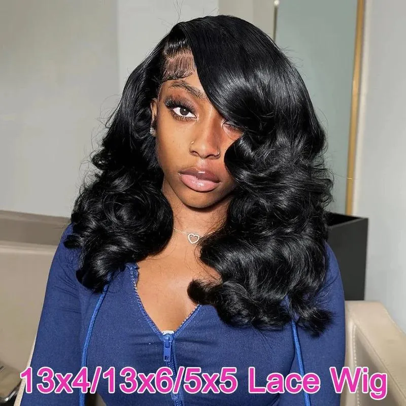 Black wavy curly human hair lace front wig natural hairline elastic band women