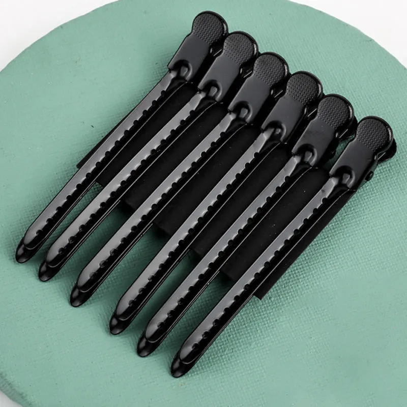 9.5cm stainless steel hair root fluffy clip in matte black for volumising roots