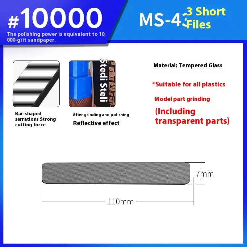 MS series glass polishing file tool for mirror edge finishing and surface polishing