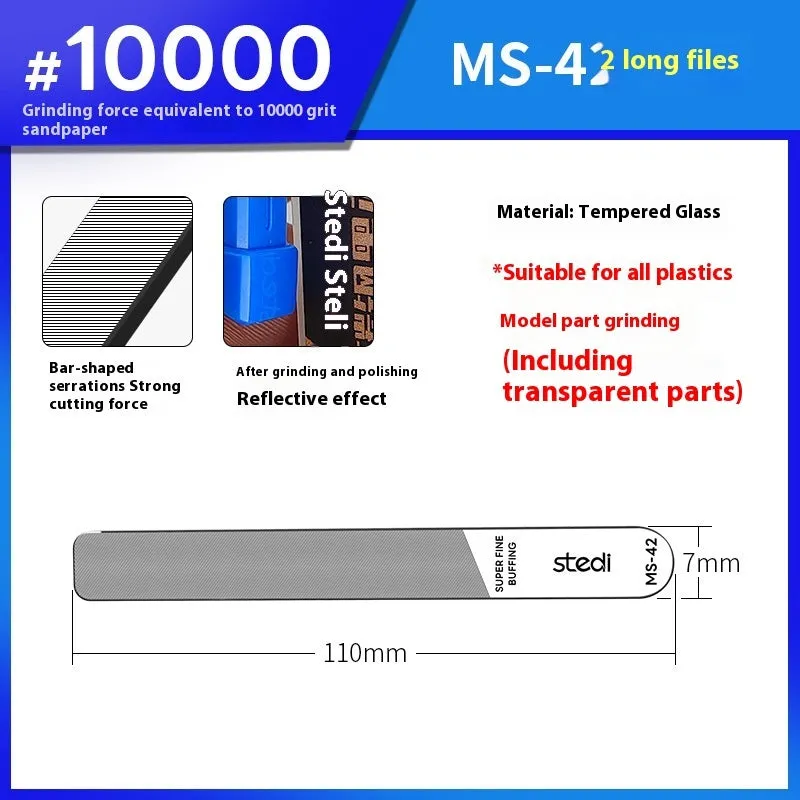 MS series glass polishing file tool for mirror edge finishing and surface polishing