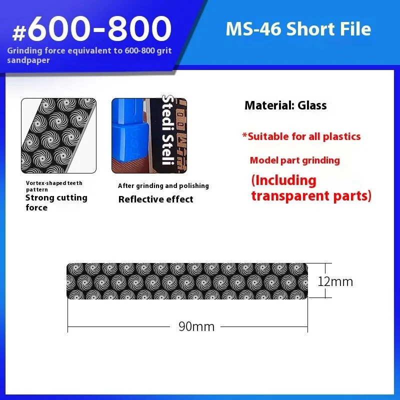 MS series glass polishing file tool for mirror edge finishing and surface polishing