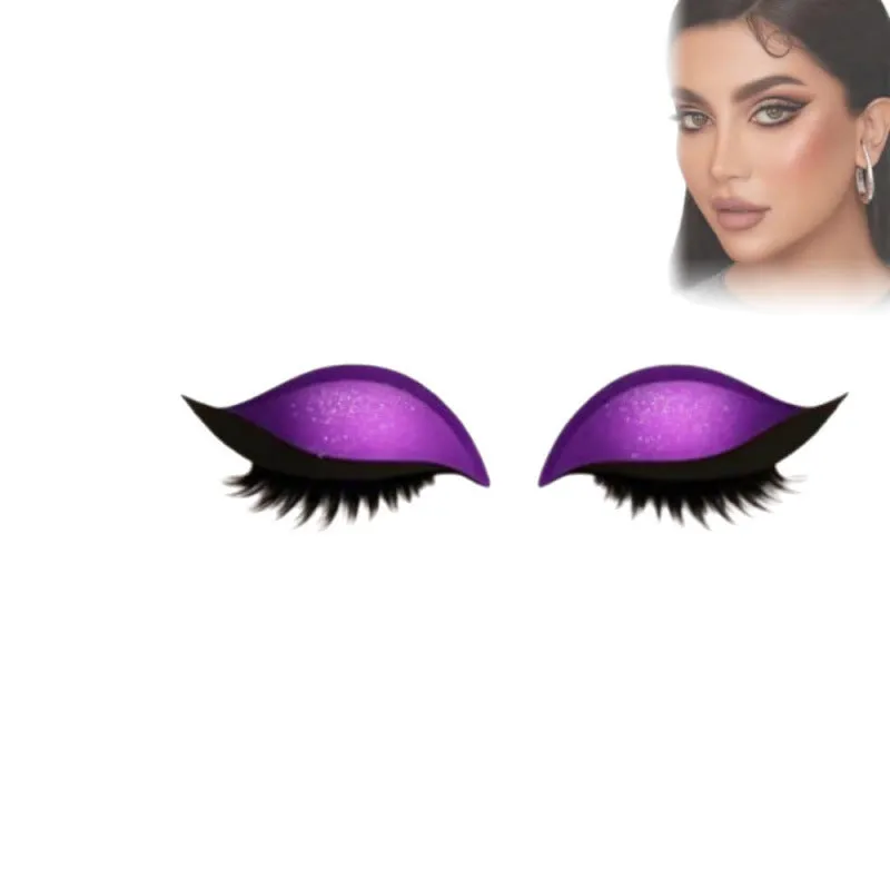 Lazy eyeshadow eyelash stickers in eight colour options on a white background