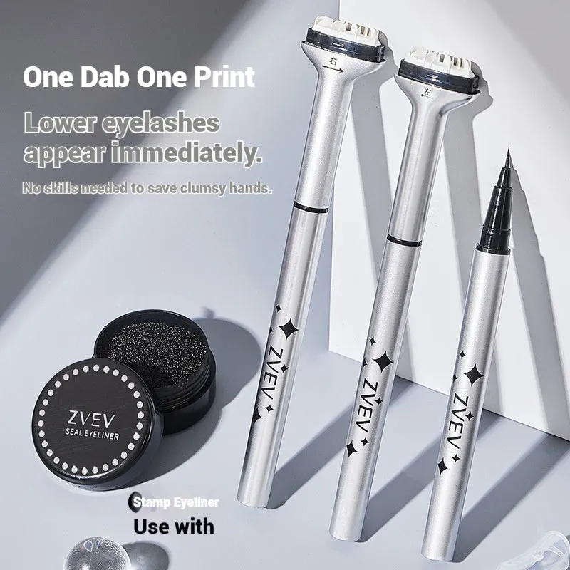 Double-headed lower eyelash seal liquid eyeliner pen set in Retro Black and Caramel Mocha