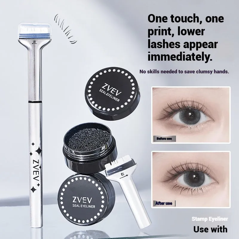 Double-headed lower eyelash seal liquid eyeliner pen set in Retro Black and Caramel Mocha
